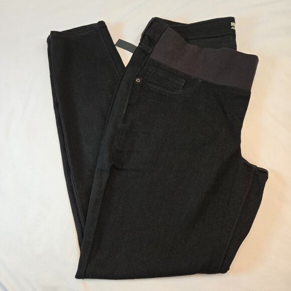 Signature by Levi Strauss Gold Women Maternity Baby Bump Skinny Jeans Sz L Black - Picture 8 of 9